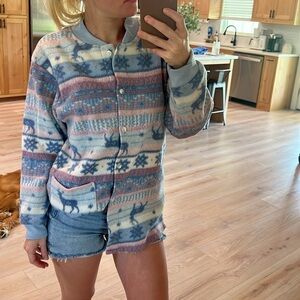 VINTAGE NORTHWEST BLUE Button-Up Cardigan